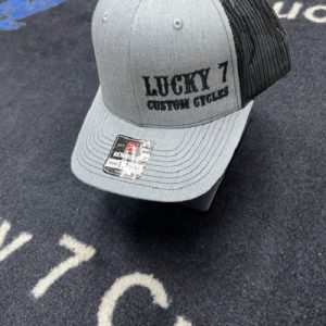 Lucky 7 Black Heather Grey Snap Back | Lucky 7 Custom Cycles