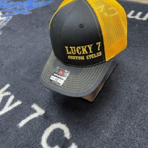 Lucky 7 Black Yellow Snap Back | Lucky 7 Custom Cycles