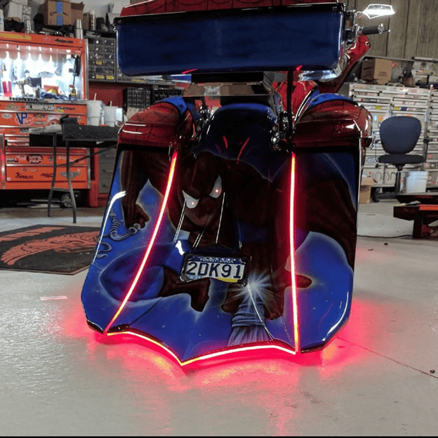INSANE ASYLUM - STRUNG OUT/ REHAB SKID PLATES FOR FENDER AND BAGS WITH LED ACCENT LIGHTING